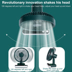 F702 Automatic Shaking Desktop Electric Fan with LED Display