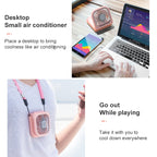 F20 Electroplating Handheld Fan Portable Desktop Folding Mute USB Hanging Neck Fan, F20 (Pink), F20 (Green), F20 (Blue), F20 (White)