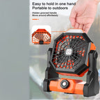 X3 Outdoor Portable Fan USB Charging Air Cooling Fan with LED Night Lamp