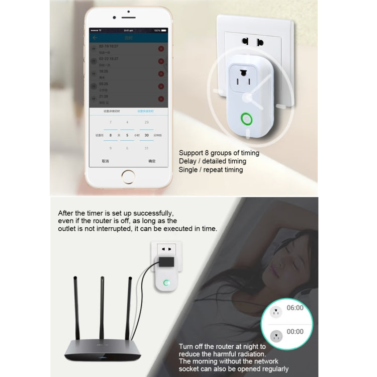 S20 WiFi Smart Power Plug Socket Wireless Remote Control Timer Power Switch, Compatible with Alexa and Google Home, Support iOS and Android, US Plug, S20 US