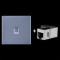 CAT.6 Shielded Pass-through Network Module, Single Port Panel + Shielded Pass-through, Single Port Panel+Shielded Pass-through