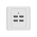5V 3.1A 4 Ports USB Wall Charger Adapter Dock Station Socket Power Panel, 36V input, 4 Ports USB 2.0