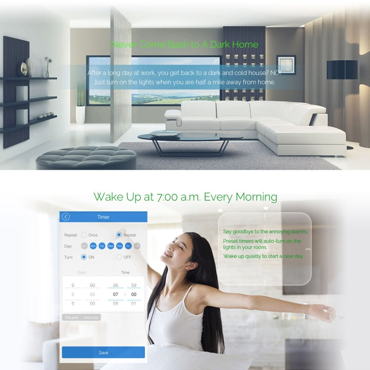 WS-US-01 EWeLink APP & Touch Control 2A 1 Gang Tempered Glass Panel Smart Wall Switch, AC 90V-250V, US Plug, 1 Gang