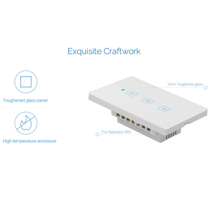 WS-US-01 EWeLink APP & Touch Control 2A 1 Gang Tempered Glass Panel Smart Wall Switch, AC 90V-250V, US Plug, 1 Gang