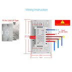 WS-US-03 EWeLink APP & Touch Control 2A 3 Gangs Tempered Glass Panel Smart Wall Switch, AC 90V-250V, US Plug, 3 Gangs