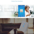 WS-UK-02 EWeLink APP & Touch Control 2A 2 Gangs Tempered Glass Panel Smart Wall Switch, AC 90V-250V, UK Plug, 2 Gangs