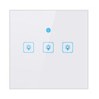 WS-UK-03 EWeLink APP & Touch Control 2A 3 Gangs Tempered Glass Panel Smart Wall Switch, AC 90V-250V, UK Plug, 3 Gangs