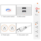 2 x USB Ports + 4 x US Plug Jack WiFi Remote Control Smart Power Socket Works with Alexa & Google Home, Cable Length: 1.5m, AC 110-240V, US Plug, 4xUSB + 3xUS Plug(US Plug)