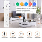2 x USB Ports + 4 x US Plug Jack WiFi Remote Control Smart Power Socket Works with Alexa & Google Home, Cable Length: 1.5m, AC 110-240V, US Plug, 4xUSB + 3xUS Plug(US Plug)
