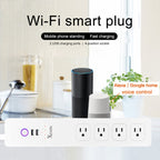 2 x USB Ports + 4 x US Plug Jack WiFi Remote Control Smart Power Socket Works with Alexa & Google Home, Cable Length: 1.5m, AC 110-240V, US Plug, 4xUSB + 3xUS Plug(US Plug)