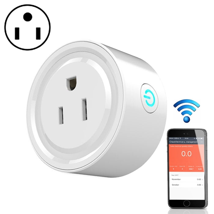 10A Smart WiFi Mini Plug APP Remote Control Timing Check Power Usage Smart Socket Works with Alexa & Google Home, AC 110V, US Plug, Round Shape