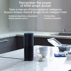 10A Smart WiFi Mini Plug APP Remote Control Timing Check Power Usage Smart Socket Works with Alexa & Google Home, AC 110V, US Plug, Round Shape
