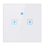 WS-EU-02 EWeLink APP & Touch Control 2A 2 Gangs Tempered Glass Panel Smart Wall Switch, AC 90V-250V, EU Plug, 2 Gangs