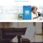 WS-EU-02 EWeLink APP & Touch Control 2A 2 Gangs Tempered Glass Panel Smart Wall Switch, AC 90V-250V, EU Plug, 2 Gangs