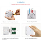 WS-EU-02 EWeLink APP & Touch Control 2A 2 Gangs Tempered Glass Panel Smart Wall Switch, AC 90V-250V, EU Plug, 2 Gangs
