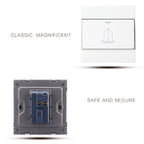 86 Type PC Wall Doorbell Single Control Switch, EU Plug