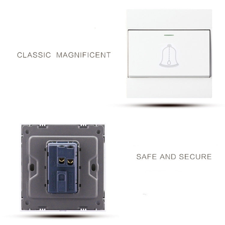 86 Type PC Wall Doorbell Single Control Switch, EU Plug