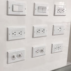 PC Double-connection Power Socket Switch with USB, US Plug, Square White UL 15A Leakage Protection Socket, 15A Leakage Protection