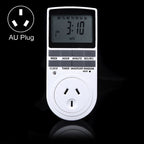 AC 240V Smart Home Plug-in Programmable LCD Display Clock Summer Time Function 12/24 Hours Changeable Timer Switch Socket, AU Plug, AC 240V AU Plug