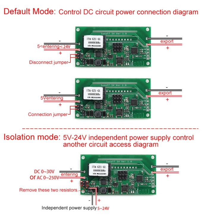 Sonoff SV 10A Single Channel WiFi Wireless Remote Timing Smart Switch Relay Module Works with Alexa and Google Home, Support iOS and Android, DC 5V-24V, 5V-24V
