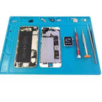 Maintenance Platform High Temperature Heat-resistant Repair Insulation Pad Silicone Mats with Screws Position, Size: 35cm x 25cm, 35cm x 25cm Blue