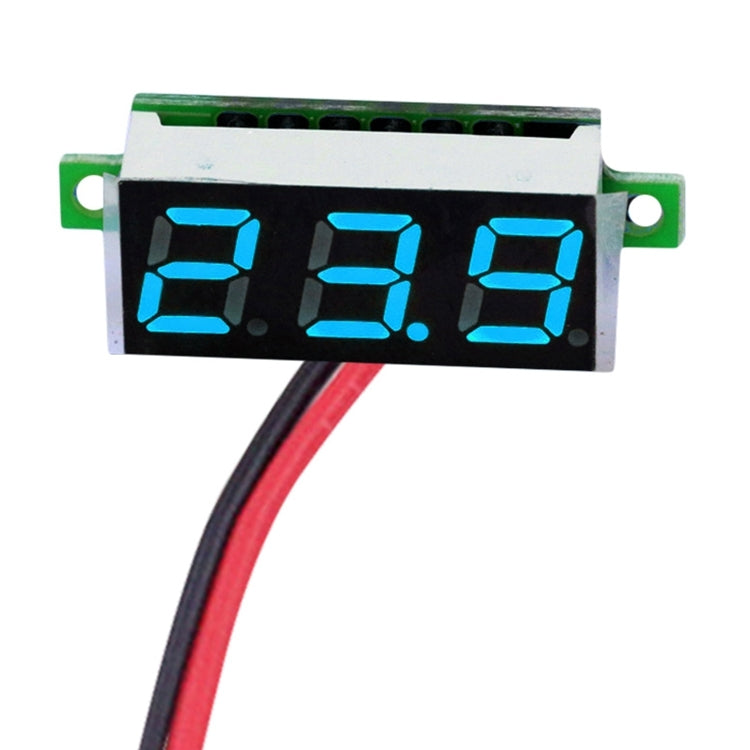 10 PCS 0.28 inch 2 Wires Adjustable Digital Voltage Meter, Color Light Display, Measure Voltage: DC 2.5-30V