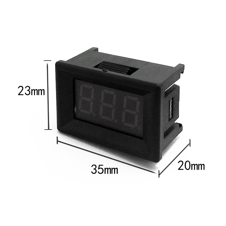 10 PCS 0.36 inch 3 Wires Digital Voltage Meter with Shell, Color Light Display, Measure Voltage: DC 0-100V