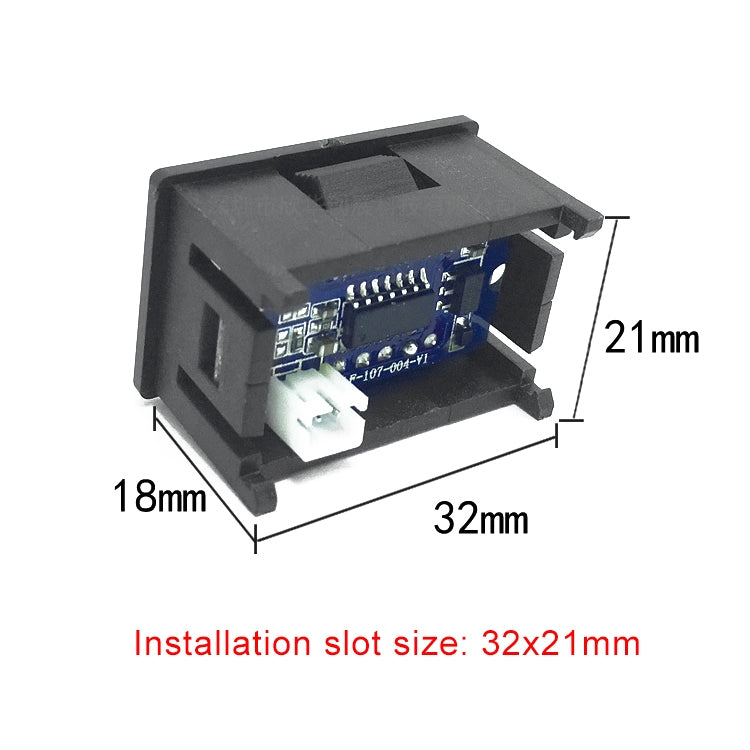 10 PCS 0.36 inch 3 Wires Digital Voltage Meter with Shell, Color Light Display, Measure Voltage: DC 0-100V