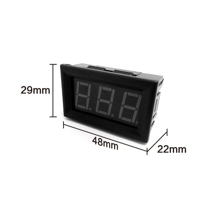 10 PCS 0.56 inch 2 Terminal Wires Digital Voltage Meter with Shell, Color Light Display, Measure Voltage: DC 4.5-30V