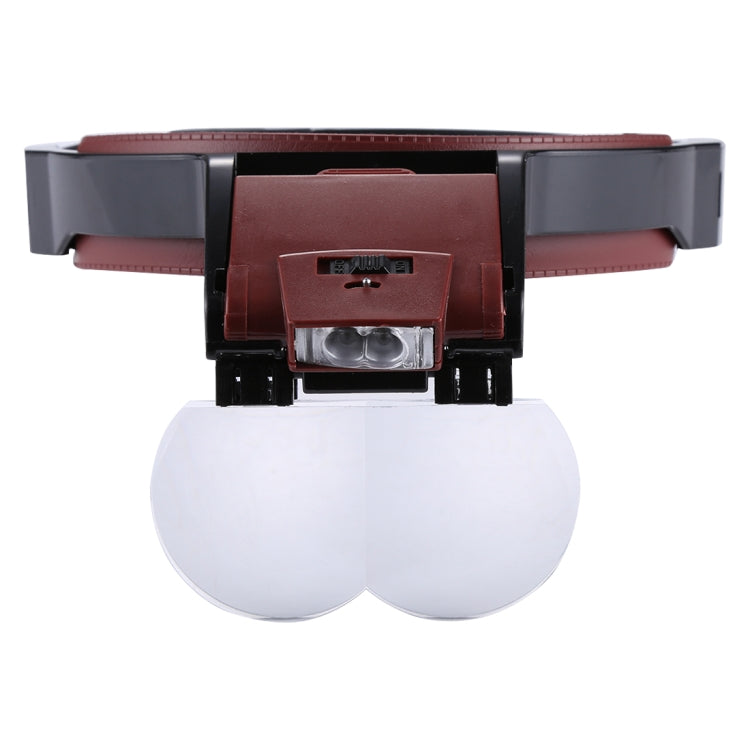 Multi-function Adjustable Maintenance Dentistry Reading Head Magnifier with 2 LED Light & 4 Lenses (1.7X, 2X, 2.5X, 4X), 5 Lens 1.0X-3.5X  (Black)