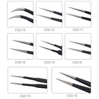 BEST BST-15 Precision Anti-static ESD Stainless Steel Tweezers, BST-15