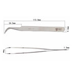 BEST BST-15L Brushed stainless steel tweezers, BST-15L