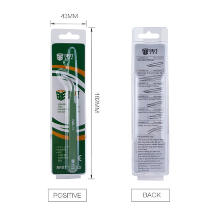 BEST BST-17 Precision Anti-static ESD Stainless Steel Tweezers, BST-17