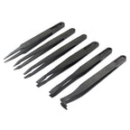 JF-S6in1 6 in 1 Anti-static Carbon Fiber Straight and Curved Tip Tweezers, JF-S 6 in 1
