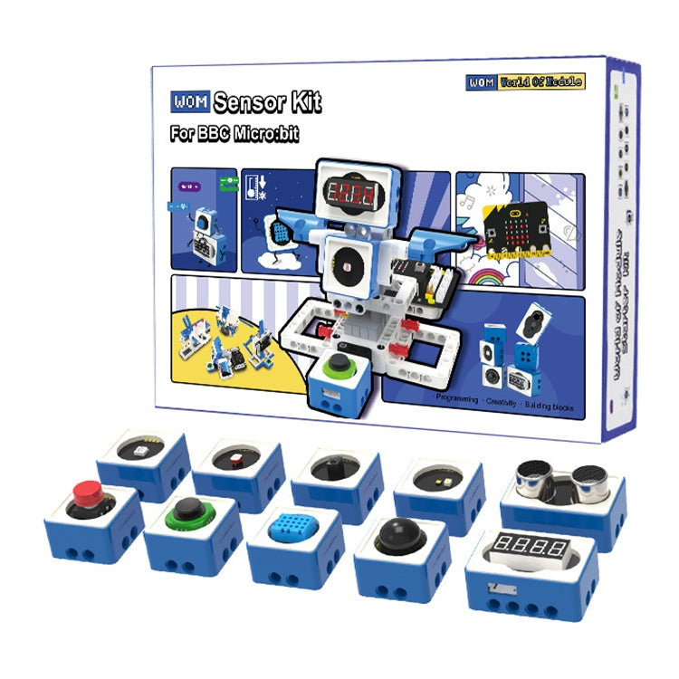 Yahboom Building Block Sensor Module Kit, Compatible with Micro:bit V2/V1.5 Arduino UNO Raspberry Pi Pico, without micro:bit, Building Block Sensor Kit