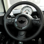 Car Steering Wheel F Chassis Logo Carbon Fiber Decorative Sticker for BMW Mini Cooper F55 / F56 / F60 / Countryman F60, For BMW MINI R56