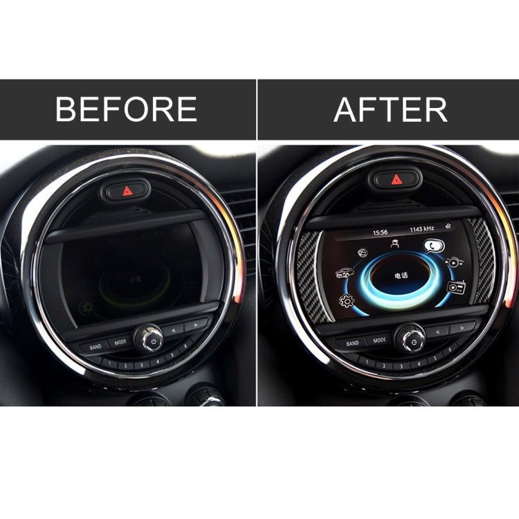 2 PCS Car F Chassis Navigation Panel Carbon Fiber Decorative Sticker for BMW Mini Cooper Countryman Clubman F54 / F55 / F56 / F60, For BMW Mini F55