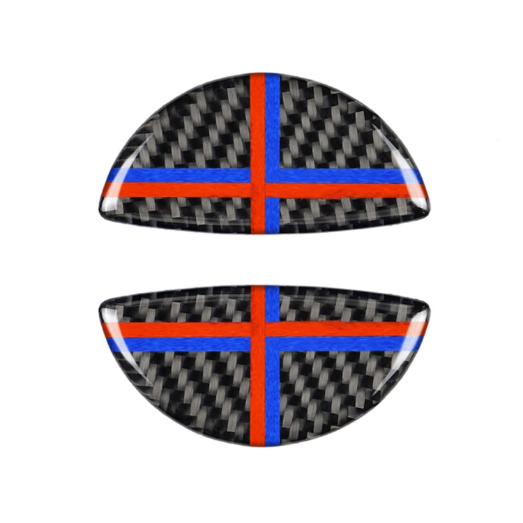 2 PCS Red Blue Color R / F Universal Car Door Handle Carbon Fiber Decorative Sticker for BMW Mini R55 / R56 / R60 / R61 / F55 / F54 / F60, For BMW Mini R55 (Red Blue Color)