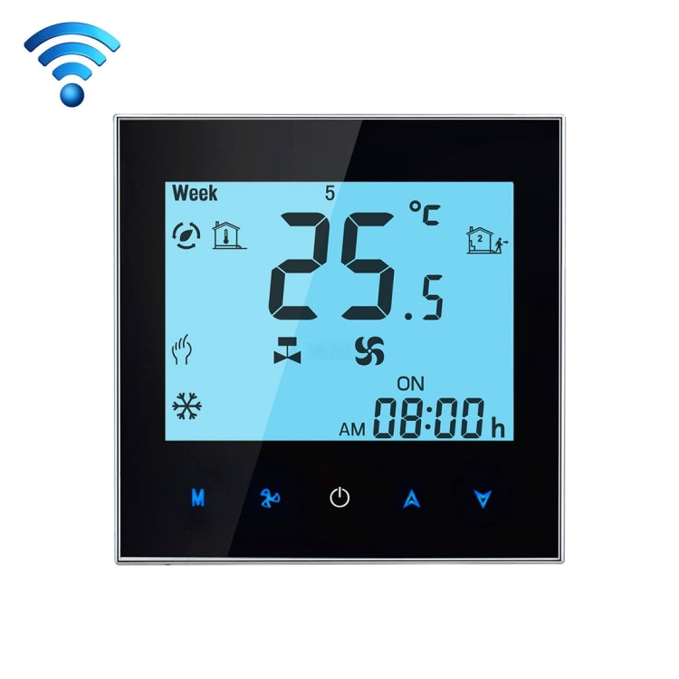 LCD Display Air Conditioning 2-Pipe Programmable Room Thermostat for Fan Coil Unit, Supports Wifi