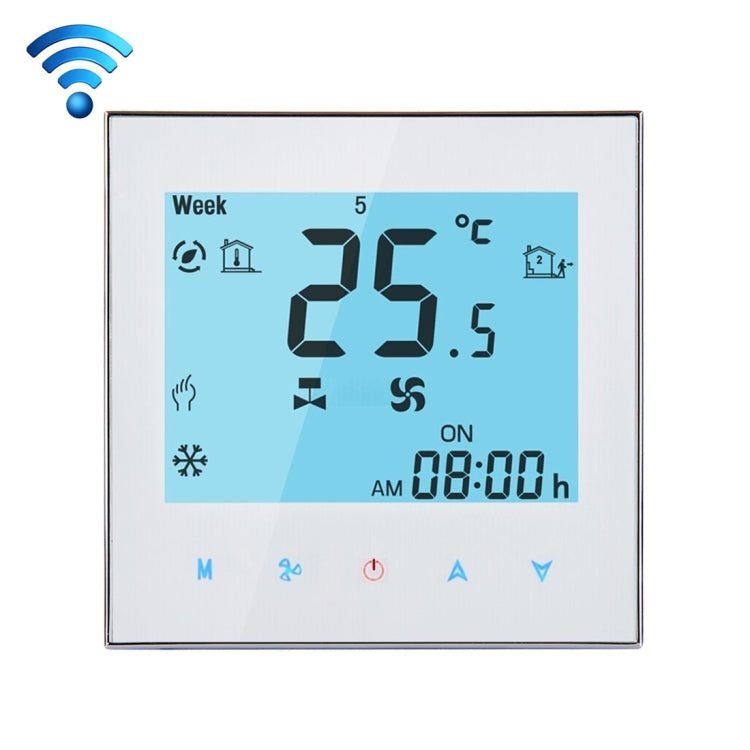 LCD Display Air Conditioning 2-Pipe Programmable Room Thermostat for Fan Coil Unit, Supports Wifi