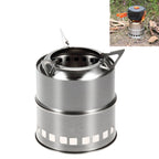 Outdoor Camping Mini Stainless Steel Wood-burning Stove Solid alcohol Stove for Picnic Heating, Mini