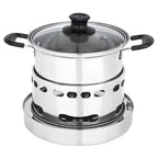 Portable Outdoor Stainless Steel Wick Alcohol Stove Single Small Pot Set, Size: 14cm, Size: 14cm