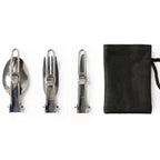 Three-Piece Stainless Steel Foldable Outdoor Cutlery