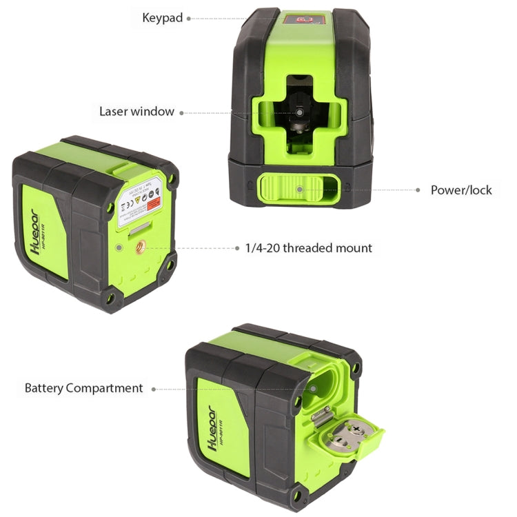 9011R 1V1H 20mW 2 Line Red Beam Laser Level Covering Walls and Floors