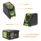 BOX-1R 1V1H 40mW & 10mW 2 Line Red Beam Laser Level Covering Walls and Floors
