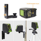 BOX-1R 1V1H 40mW & 10mW 2 Line Red Beam Laser Level Covering Walls and Floors