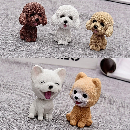 Shaking Head Dog Car Ornaments Resins Lovely Cartoon Dog New Year Gifts with Double-sided Adhesive Tape, Husky Dog Cartoon Dog, Corgi Dog Cartoon Dog, White Teddy Cartoon Dog, Brown Teddy Cartoon Dog, Yellow Teddy Cartoon Dog, Pomeranian Cartoon Dog   ...
