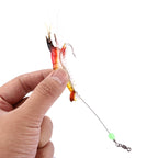 Luminous Shrimp Shape Fishing Lures Artificial Fishing Bait with Hook, Length: 7cm, Yellow Red