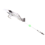 Luminous Shrimp Shape Fishing Lures Artificial Fishing Bait with Hook, Length: 7cm, White Black