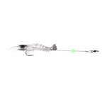 Luminous Shrimp Shape Fishing Lures Artificial Fishing Bait with Hook, Length: 7cm, White Black